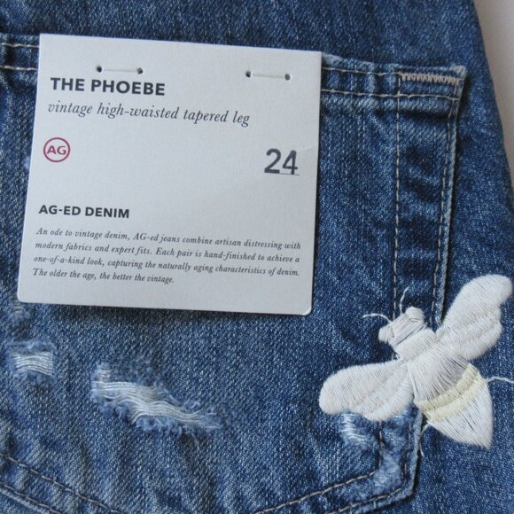 NWT Adriano Goldschmied AG Phoebe in 23 Years Woven Dreams Embroidered Jeans 24 - Picture 6 of 7